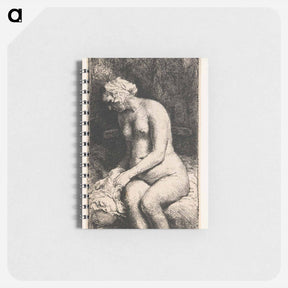 アートメモ帳-Woman Bathing Her Feet at a Brook - レンブラント ファン レイン Memo.