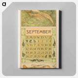 Kalenderblad september met goudfazant - テオ ヴァン ホイテマ Canvas.