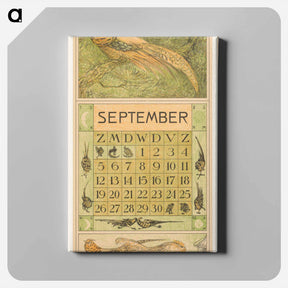アートパネル-Kalenderblad september met goudfazant - テオ ヴァン ホイテマ Canvas.