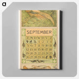 Calendar September met goudfazant - Theo van Hoytema Canvas.