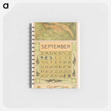 Kalenderblad september met goudfazant - テオ ヴァン ホイテマ Memo.