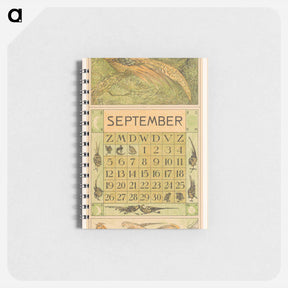 アートメモ帳-Kalenderblad september met goudfazant - テオ ヴァン ホイテマ Memo.