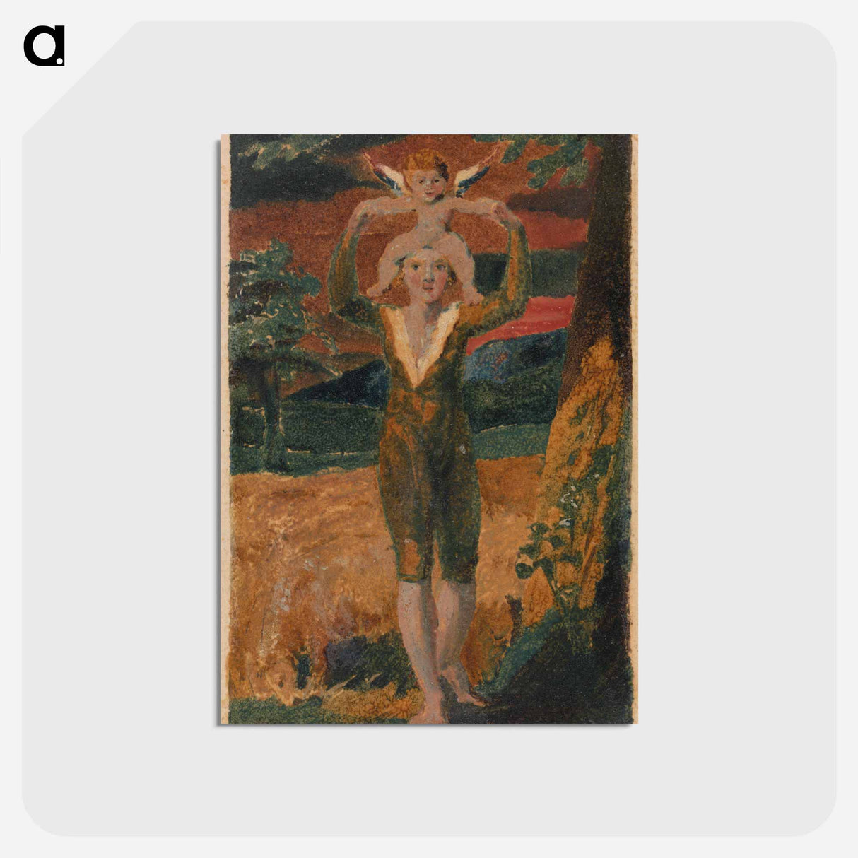 アートポストカード-Songs of Innocence and of Experience, Plate 32, Experience Frontispiece - ウィリアム ブレイク Postcard.