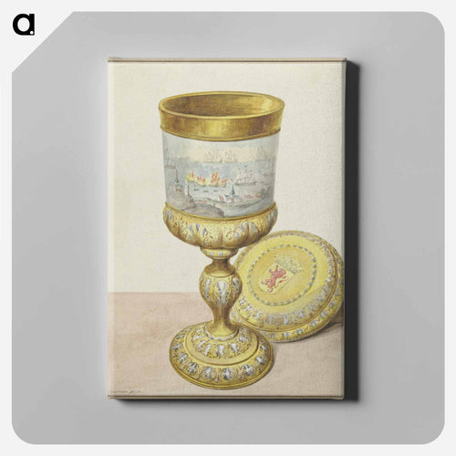 Gouden beker met deksel, geschonken aan Cornelis de Witt ter gelegenheid van de Tocht naar Chatham - アールト シューマン Canvas.