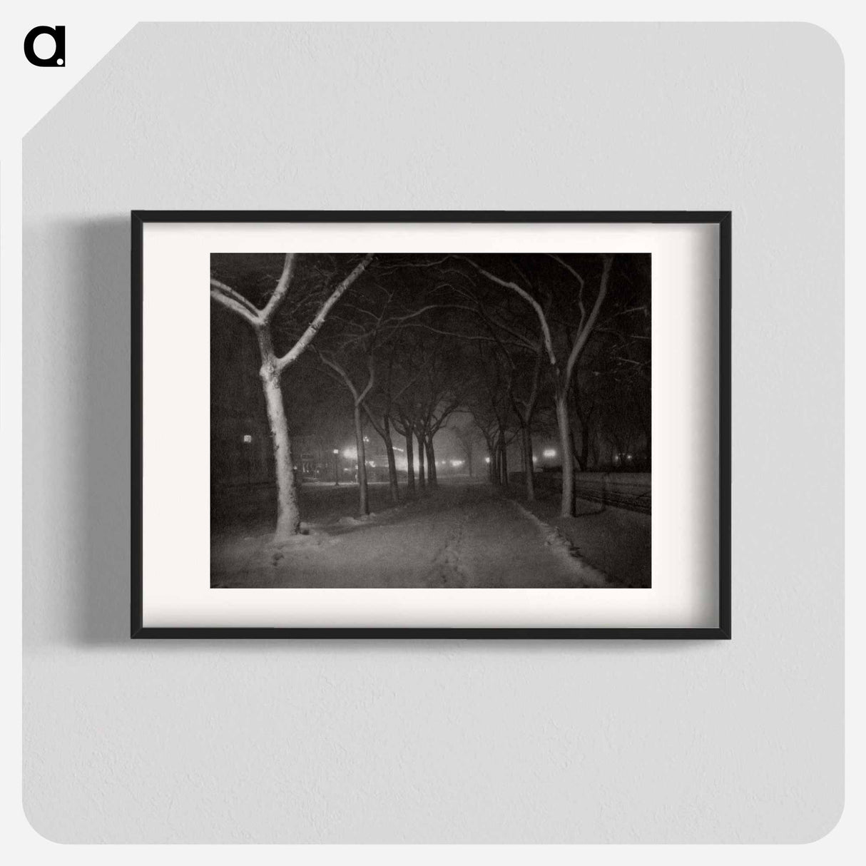 An Icy Night, New York - アルフレッド スティーグリッツ Poster.