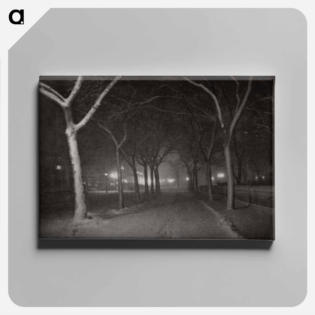 An Icy Night, New York - アルフレッド スティーグリッツ Canvas.