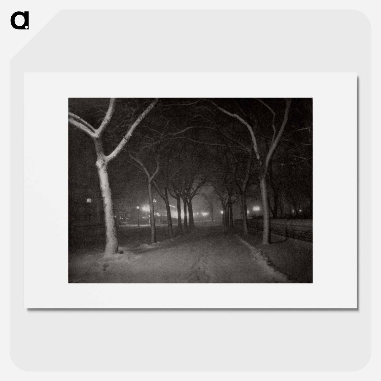 An Icy Night, New York - アルフレッド スティーグリッツ Poster.