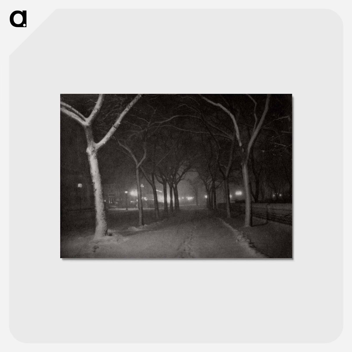 アートポストカード-An Icy Night, New York - アルフレッド スティーグリッツ Postcard.