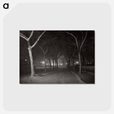 アートポストカード-An Icy Night, New York - アルフレッド スティーグリッツ Postcard.