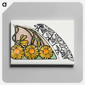 アートパネル-Floral motif for Fouquet boutique - アルフォンス ミュシャ Canvas.