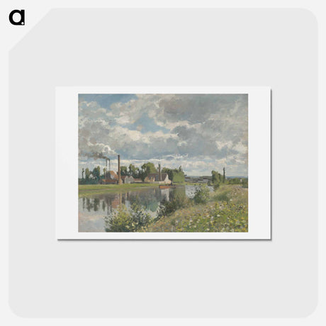 アートポストカード-The River Oise near Pontoise - カミーユ ピサロ Postcard.