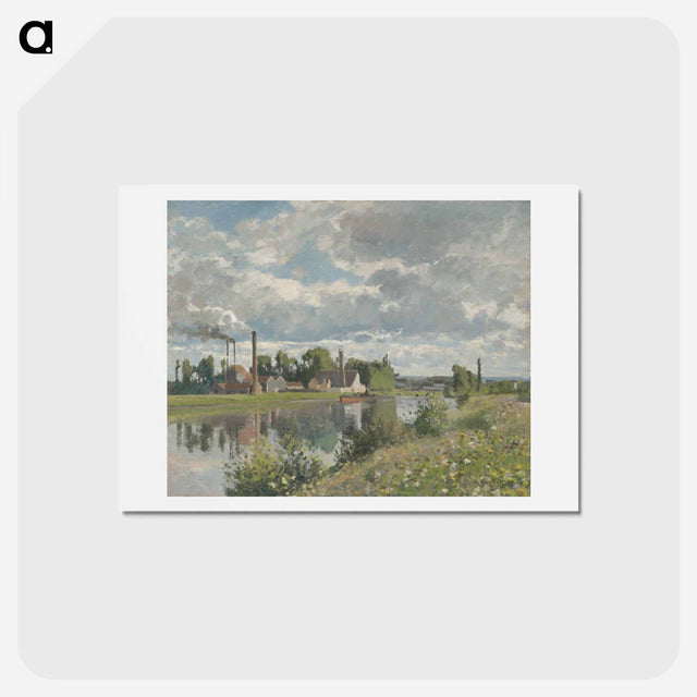 アートポストカード-The River Oise near Pontoise - カミーユ ピサロ Postcard.