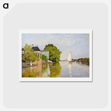 アートポストカード-Houses on the Achterzaan - クロード モネ Postcard.