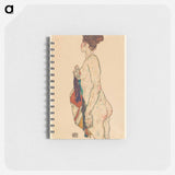 Standing Nude with a Patterned Robe - エゴン シーレ Memo.