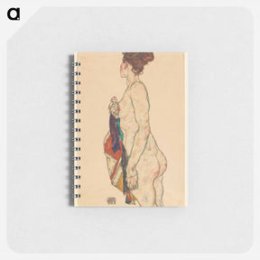 アートメモ帳-Standing Nude with a Patterned Robe - エゴン シーレ Memo.