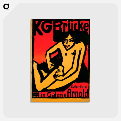 アートポストカード-Poster for the exhibition for the artists' group "Die Brücke" at the Arnold Gallery Dresden - エルンスト ルートヴィヒ キルヒナー Postcard.