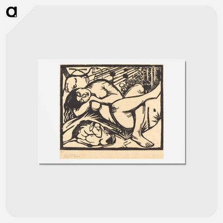 アートポストカード-Sleeping Shepherdess - フランツ マルク Postcard.