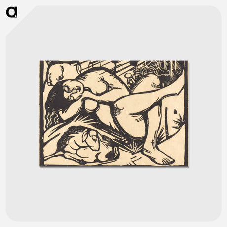 アートポストカード-Sleeping Shepherdess - フランツ マルク Postcard.