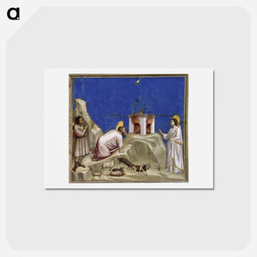 アートポストカード-Joachim's Sacrificial Offering - ジョット ディ ボンドーネ Postcard.
