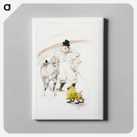 アートパネル-Cheval et singe dresses - アンリ ド トゥールーズ ロートレック Canvas.