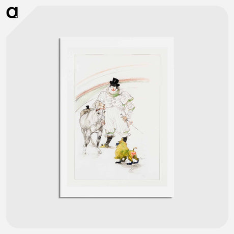 アートポストカード-Cheval et singe dresses - アンリ ド トゥールーズ ロートレック Postcard.