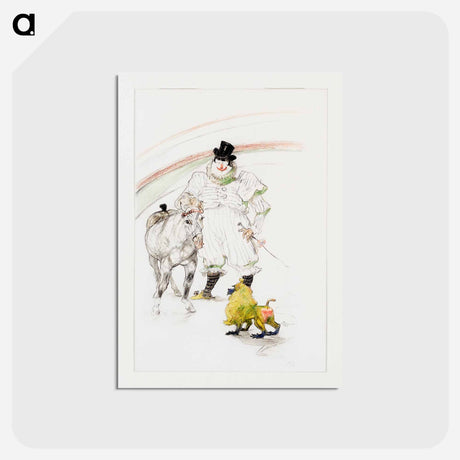 アートポストカード-Cheval et singe dresses - アンリ ド トゥールーズ ロートレック Postcard.