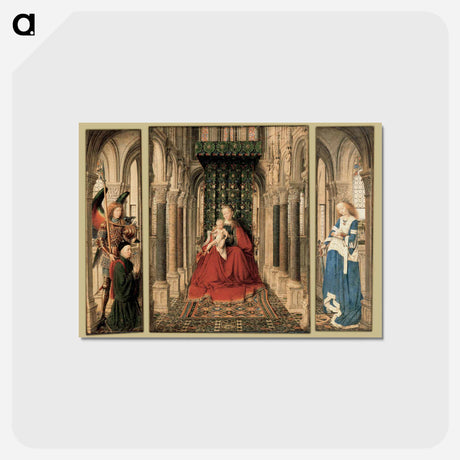 アートポストカード-Dresden Triptych (Virgin and Child with St. Michael and St. Catherine and a Donor) - ヤン ファン エイク Postcard.