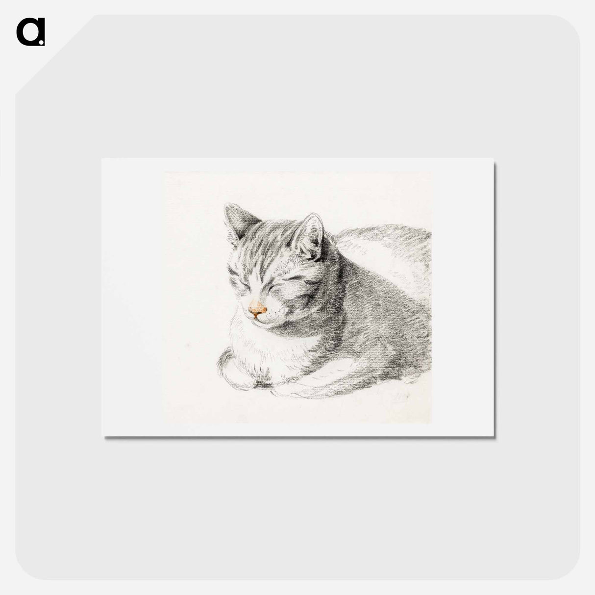 アートポストカード-Sketch of a cat - ジャン ベルナール Postcard.