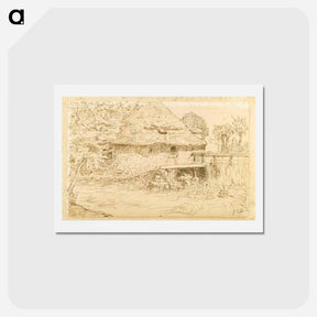 アートポストカード-Water mill near Vichy - ジャン フランソワ ミレー Postcard.