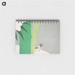 アートメモ帳-Sparrow from Momoyogusa–Flowers of a Hundred Generations - 神坂 雪佳 Memo.
