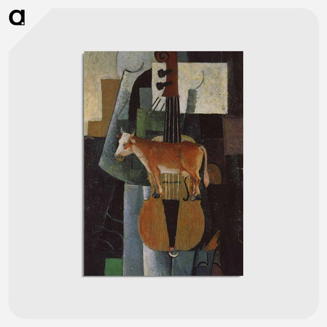 アートポストカード-Cow and Fiddle - カジミール マレーヴィチ Postcard.