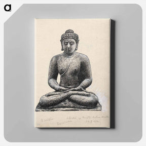 アートパネル-Van Anarchie tot Monarchie: Buddha op de Borobúdur te Java - レオ ヘステル Canvas.
