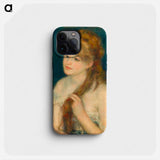 Young Woman Braiding Her Hair - Pierre Auguste Renoir Phone Case.