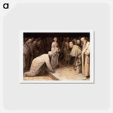 アートポストカード-Christ and the Woman taken in Adultery - ピーター ブリューゲル Postcard.
