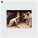 アートポストカード-Christ and the Woman taken in Adultery - ピーター ブリューゲル Postcard.