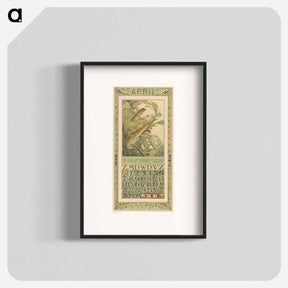 アートポスター-Kalenderblad april met drie vogels - テオ ヴァン ホイテマ Poster.