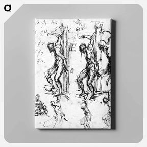 アートパネル-Studies of Saint Sebastian - ティツィアーノ ヴェチェッリオ Canvas.