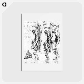 アートポストカード-Studies of Saint Sebastian - ティツィアーノ ヴェチェッリオ Postcard.