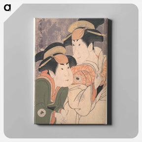 アートパネル-Segawa Tomisaburō II and Nakamura Manyo as Yadorigi and Her Maid Wakakusa in the Play "Hana Ayame Bunroku Soga" - 東洲斎 写楽 Canvas.