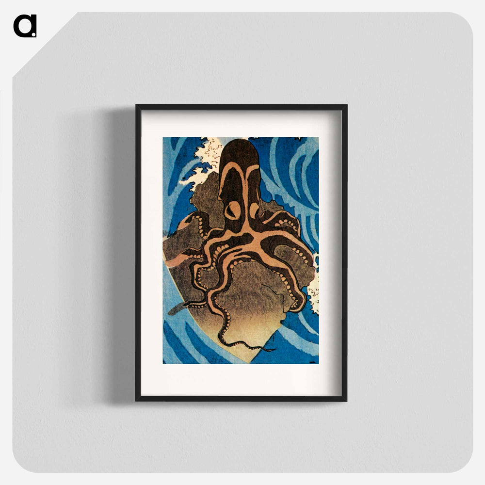 Octopus detail, red fish - 歌川 国芳 Poster.