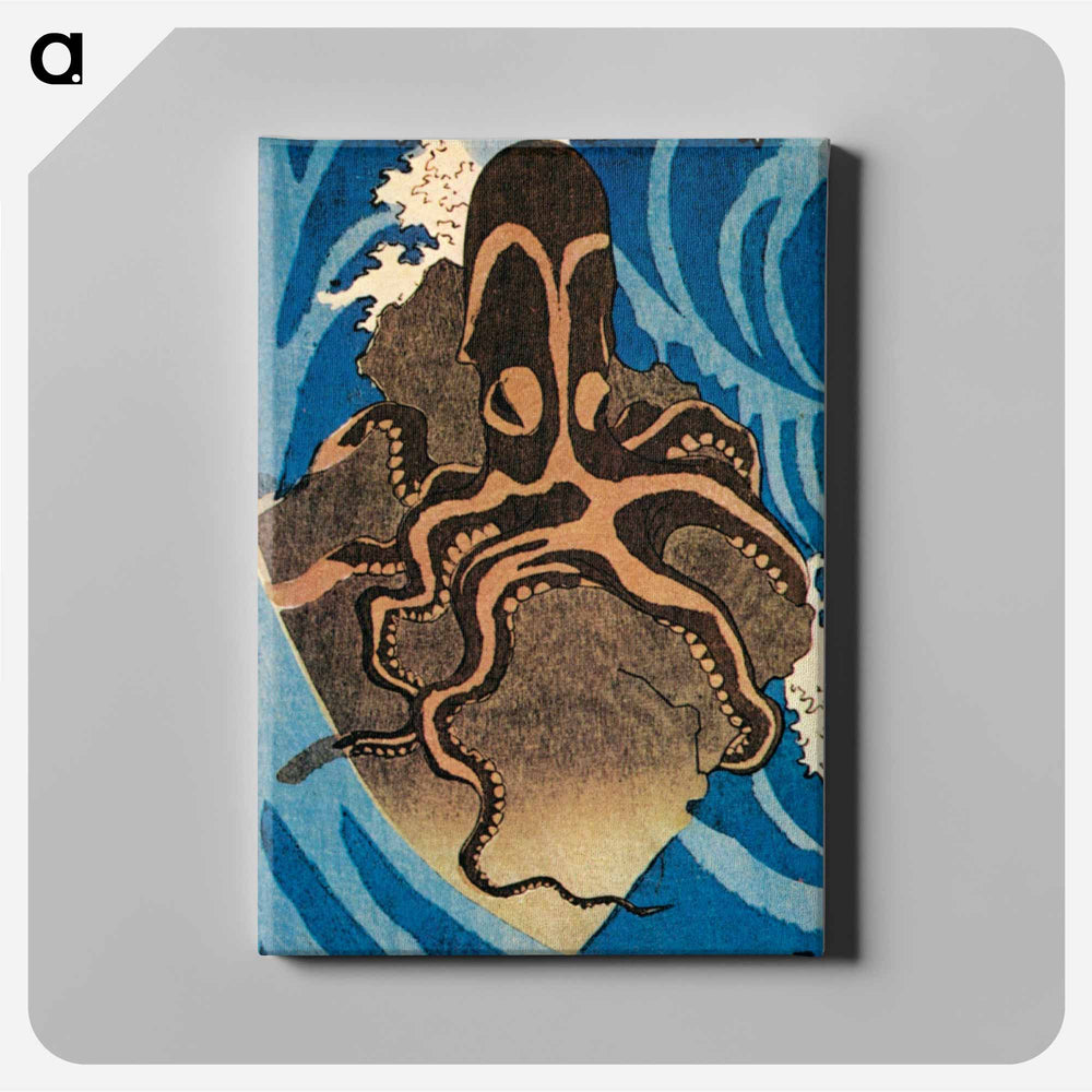 Octopus detail, red fish - 歌川 国芳 Canvas.