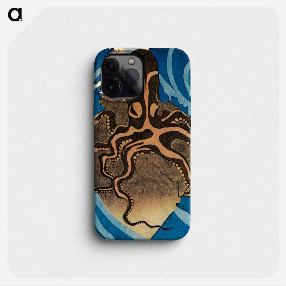 Octopus detail, red fish - 歌川 国芳 Phone Case.