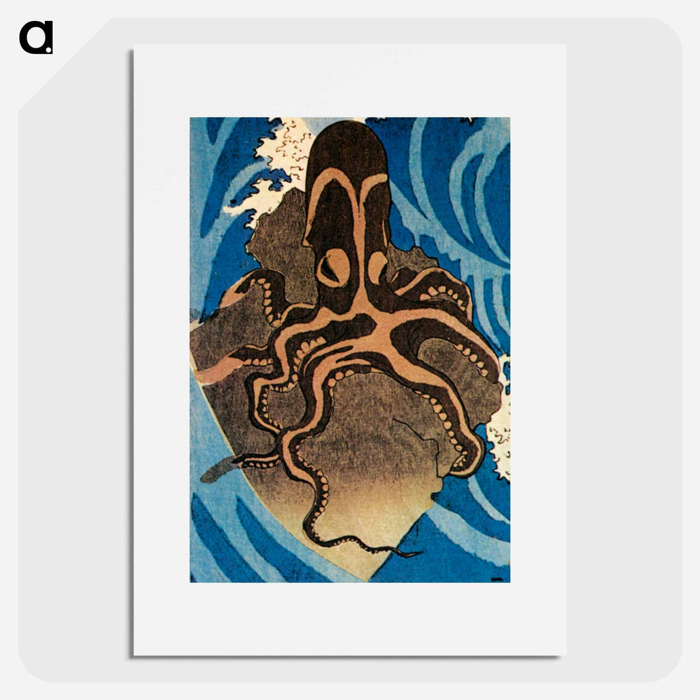 Octopus detail, red fish - 歌川 国芳 Poster.