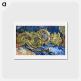 アートポストカード-Four Withered Sunflowers - フィンセント ファン ゴッホ Postcard.