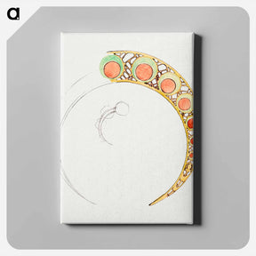 アートパネル-Pattern in wood and leather forming the frame of the hearth of the Fouquet boutique - アルフォンス ミュシャ Canvas.