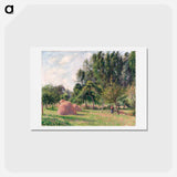 アートポストカード-Haystacks, Morning, Éragny - カミーユ ピサロ Postcard.