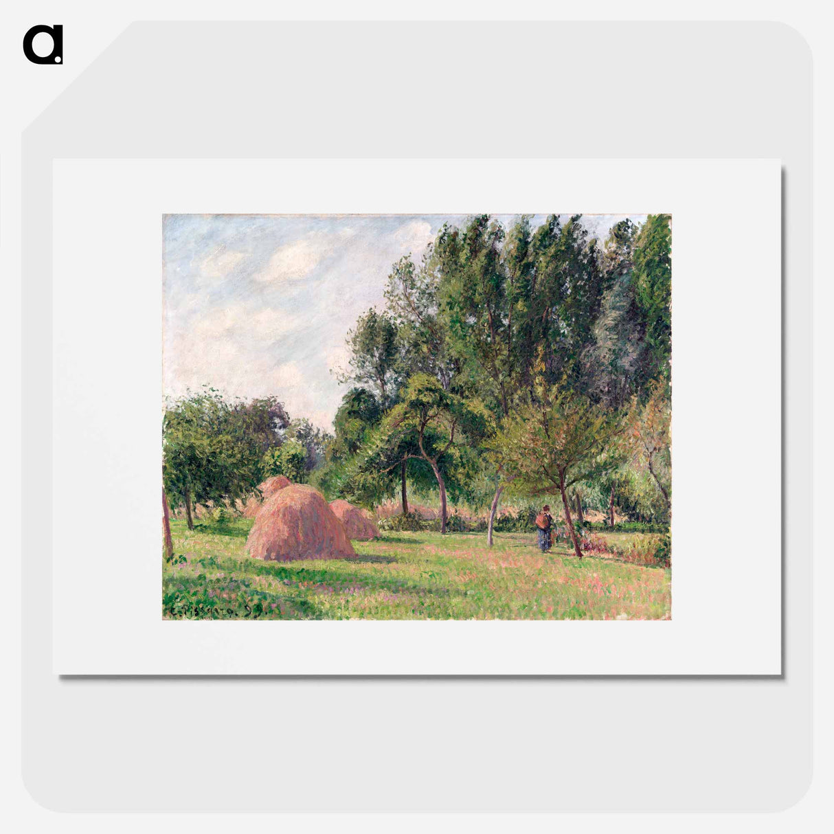 Haystacks, Morning, Éragny - Camille Pissarro Poster.