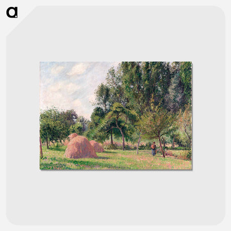 アートポストカード-Haystacks, Morning, Éragny - カミーユ ピサロ Postcard.
