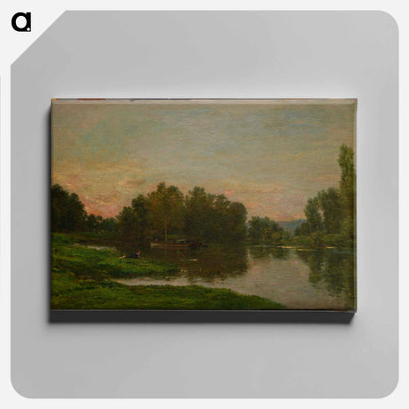アートパネル-The Painter’s Barge at the Ile de Vaux on the Oise
 - ダラス美術館 Canvas.