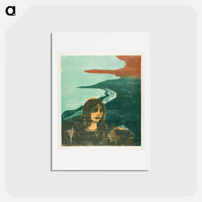 アートポストカード-Woman’s Head against the Shore - エドヴァルド ムンク Postcard.